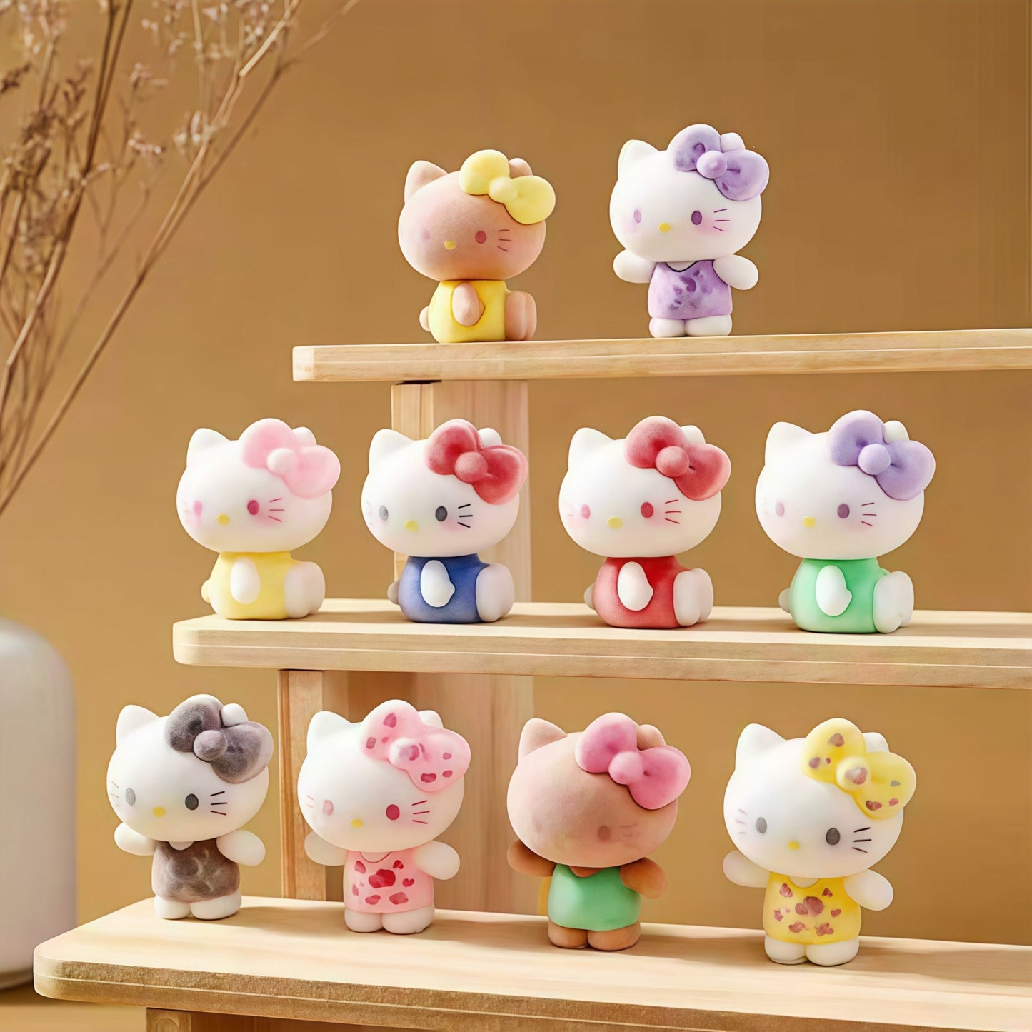 10Pcs/set Kawaii Kitty Cat Mini Figures - Cute Micro Collectible Charms for DIY Crafts & Desk Decor - Buhigift