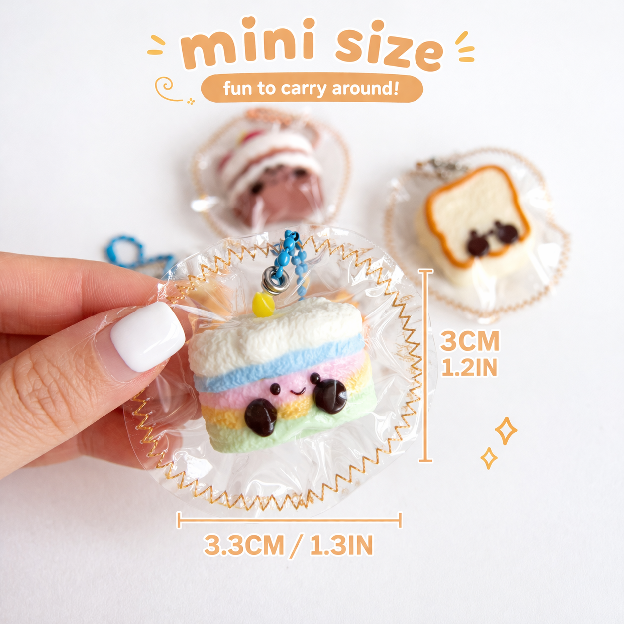 Jellycat Squishy Keychain Bag Charm | Kawaii Cute Gift, Soft Squeeze Toy, Mochi Squishy, Mini Croissant Charm, Stress Relief Fidget, Accessories for Bags & Keys, kids girls gift