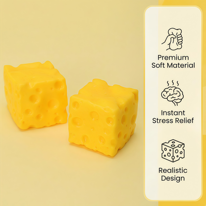 Cheese Squishy Butter Toy, Super Soft Slow Rebound Squishy, Shapeable Kneadable Squeeze Ball with Clay Inside, Realistic Cheese Stress Relief Sensory Fidget Toy for Kids Adults