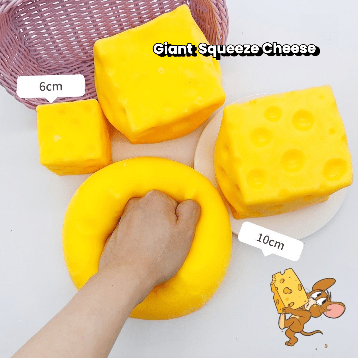 Cheese Squishy Butter Toy, Super Soft Slow Rebound Squishy, Shapeable Kneadable Squeeze Ball with Clay Inside, Realistic Cheese Stress Relief Sensory Fidget Toy for Kids Adults - Buhigift
