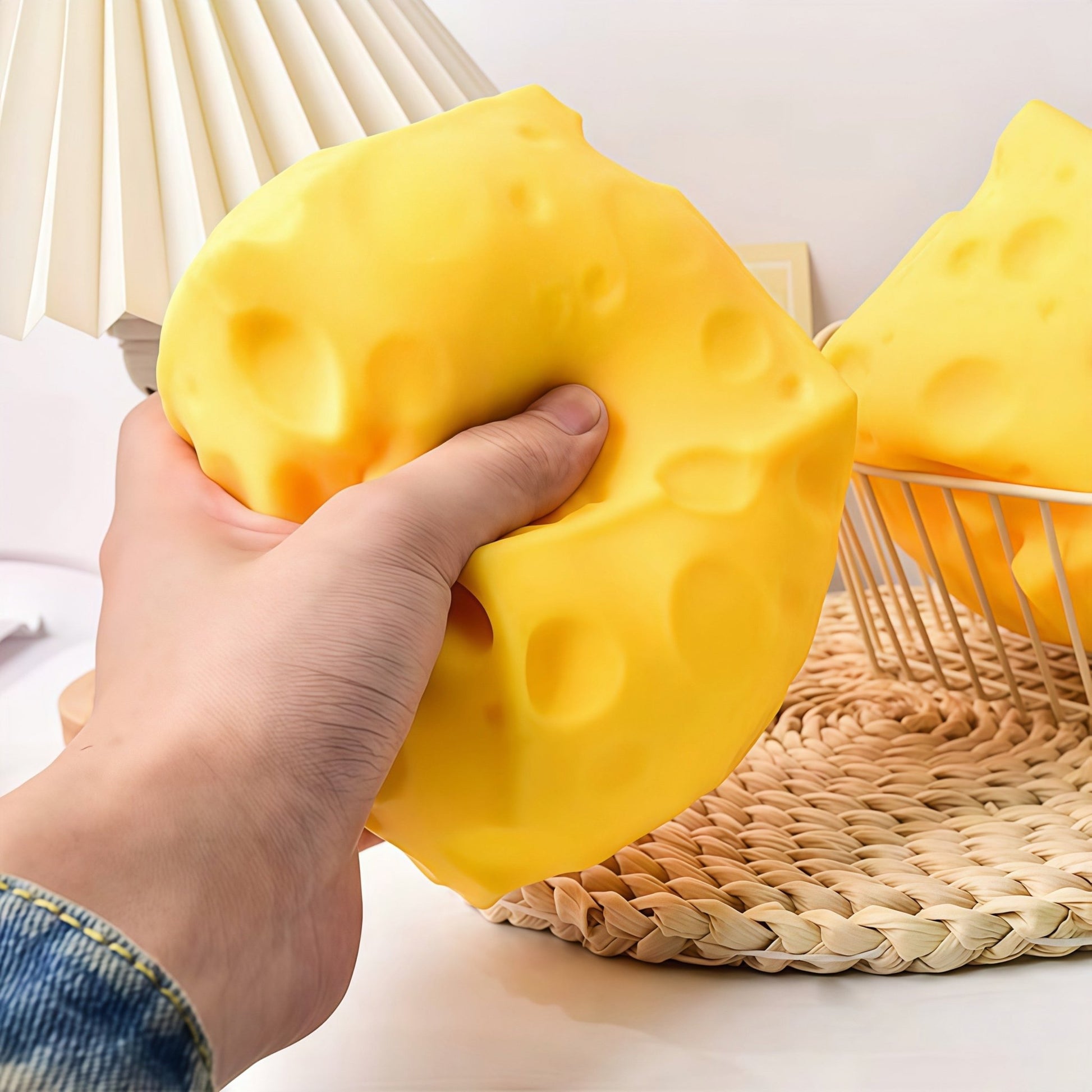 Cheese Squishy Butter Toy, Super Soft Slow Rebound Squishy, Shapeable Kneadable Squeeze Ball with Clay Inside, Realistic Cheese Stress Relief Sensory Fidget Toy for Kids Adults - Buhigift