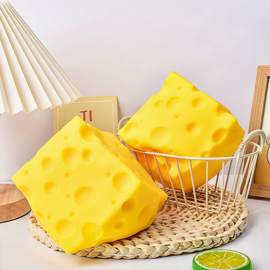 Cheese Squishy Butter Toy, Super Soft Slow Rebound Squishy, Shapeable Kneadable Squeeze Ball with Clay Inside, Realistic Cheese Stress Relief Sensory Fidget Toy for Kids Adults - Buhigift