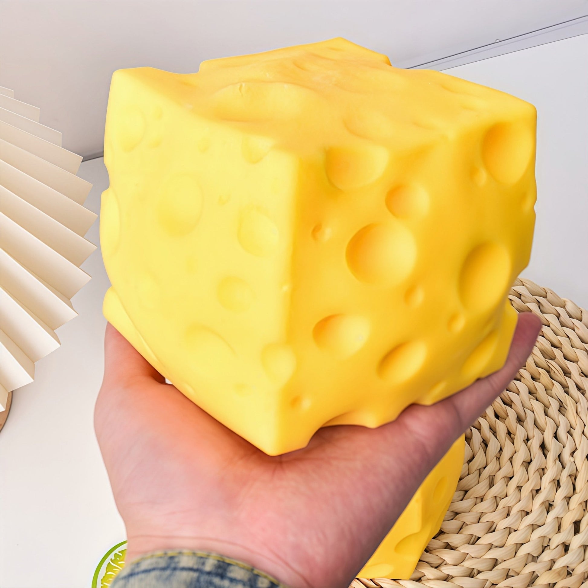Cheese Squishy Butter Toy, Super Soft Slow Rebound Squishy, Shapeable Kneadable Squeeze Ball with Clay Inside, Realistic Cheese Stress Relief Sensory Fidget Toy for Kids Adults - Buhigift