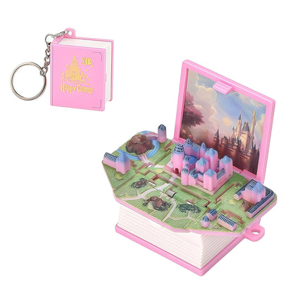 Funny Novelty 3D Pop - Up Book Bag Charms Keychain, Folding Mini Scene Keyring Bag Decoration, Birthday Gift for Girls Boys Children, Capybara Football Lover Design - Buhigift