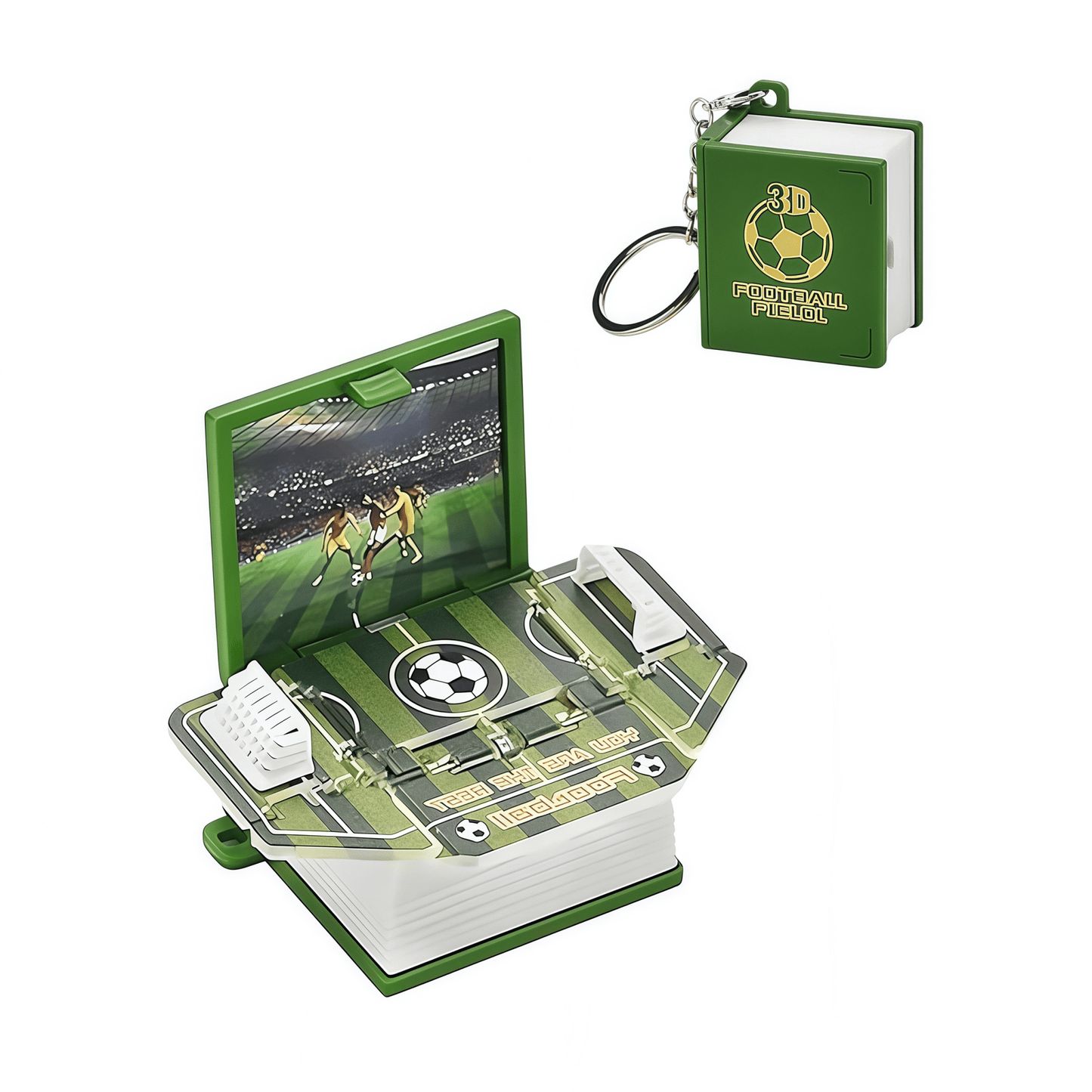 Funny Novelty 3D Pop - Up Book Bag Charms Keychain, Folding Mini Scene Keyring Bag Decoration, Birthday Gift for Girls Boys Children, Capybara Football Lover Design - Buhigift