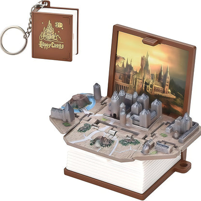 Funny Novelty 3D Pop - Up Book Bag Charms Keychain, Folding Mini Scene Keyring Bag Decoration, Birthday Gift for Girls Boys Children, Capybara Football Lover Design - Buhigift