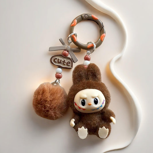 Fuzzy Ball Keychain Bag Charm Holiday Gift - Buhigift