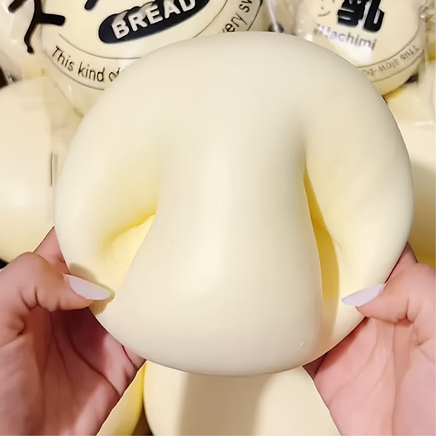 Giant Dumpling Squishy Milk Bun, 4/6 Inch Jumbo Soft Slow Rising Decompression Dough Stress Ball, Anxiety Relief Fidget Toy for Adults, Sensory Squeeze Ball, Novelty Bun Gift - Buhigift