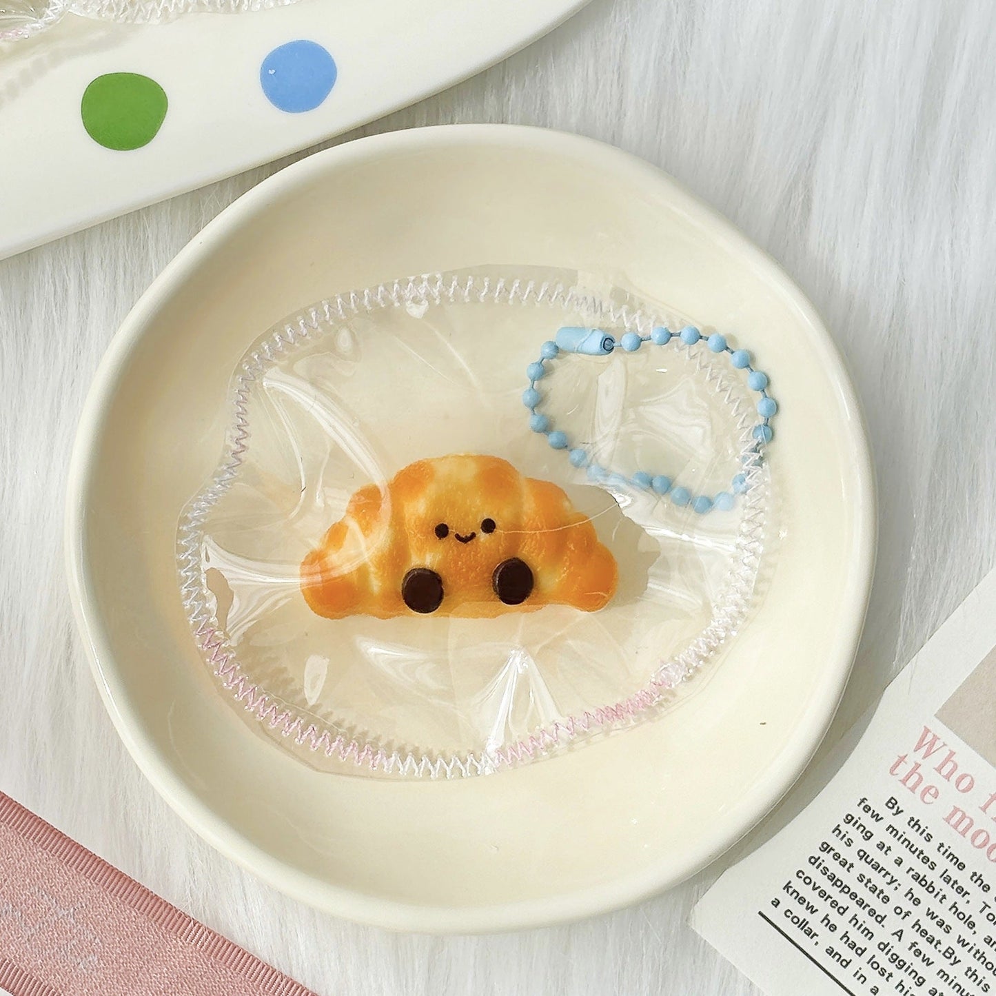 Jellycat Squishy Keychain Bag Charm | Kawaii Cute Gift, Soft Squeeze Toy, Mochi Squishy, Mini Croissant Charm, Stress Relief Fidget, Accessories for Bags & Keys, kids girls gift - Buhigift