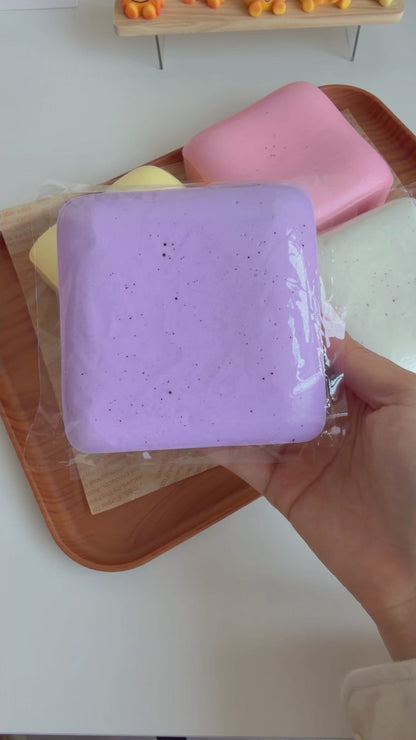 Taba Bread Toast Squishy Slow Rising, Pastel Soft Creamy Cube Squishy Toy for Stress Relief, ADHD Anxiety Fidget Toy, Scented Sensory Desk Toy Gift