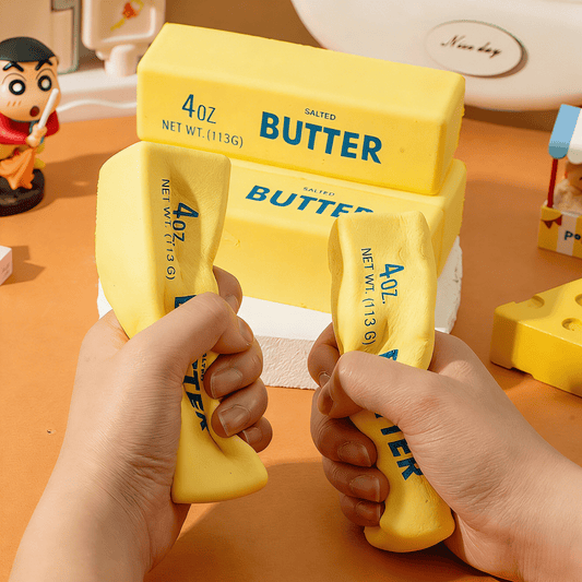 Slow Rising Butter Squishy Toy Set - Sensory Stress & Anxiety Relief Squeeze Toys (Strawberry & Chocolate) - Buhigift