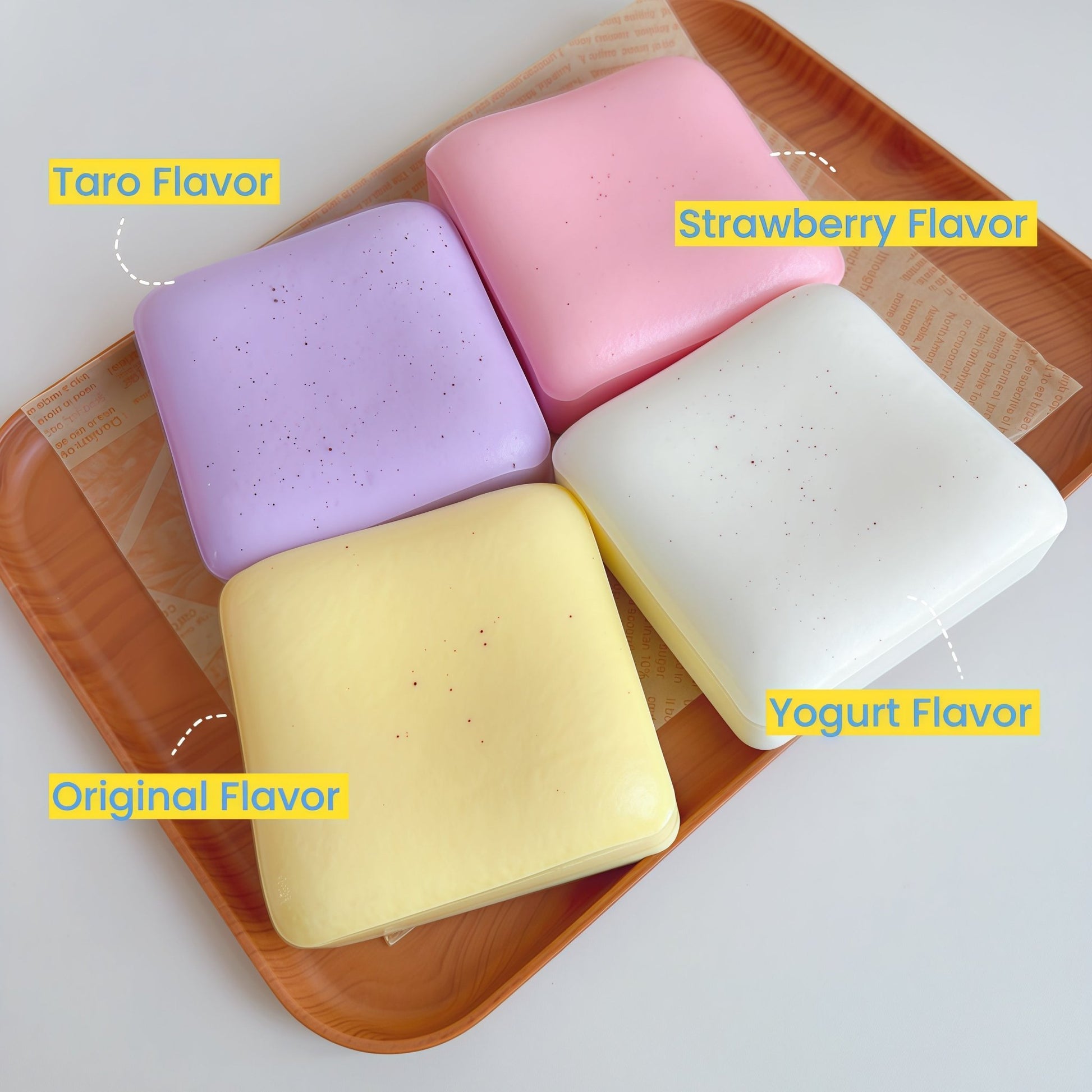 Taba Bread Toast Squishy Slow Rising, Pastel Soft Creamy Cube Squishy Toy for Stress Relief, ADHD Anxiety Fidget Toy, Scented Sensory Desk Toy Gift - Buhigift