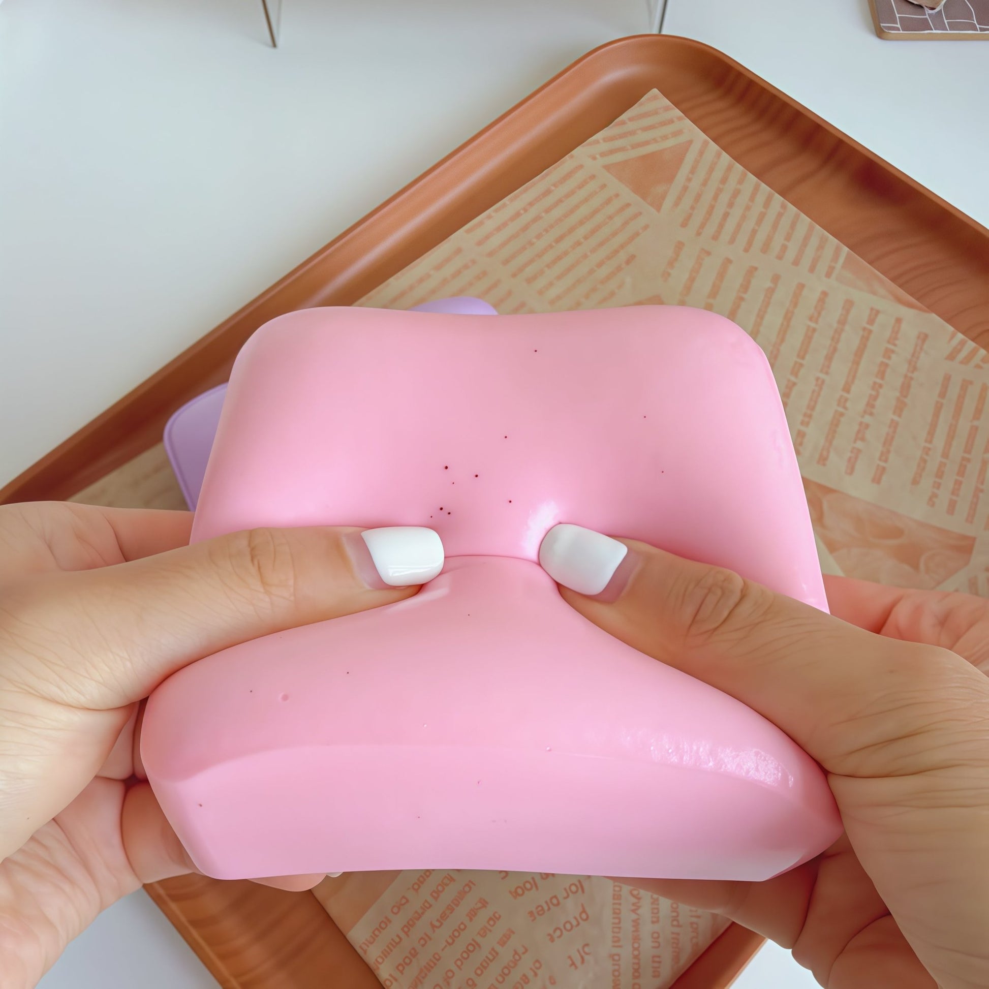 Taba Bread Toast Squishy Slow Rising, Pastel Soft Creamy Cube Squishy Toy for Stress Relief, ADHD Anxiety Fidget Toy, Scented Sensory Desk Toy Gift - Buhigift