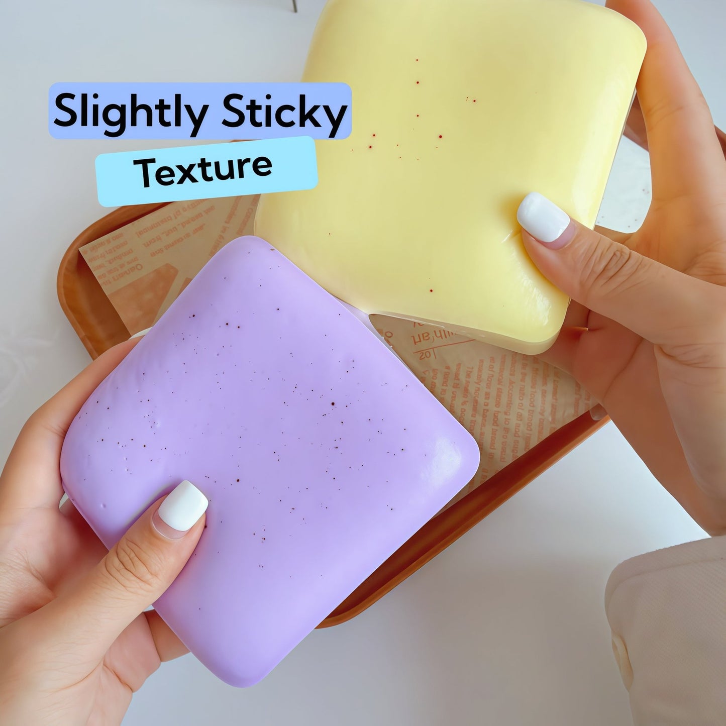 Taba Bread Toast Squishy Slow Rising, Pastel Soft Creamy Cube Squishy Toy for Stress Relief, ADHD Anxiety Fidget Toy, Scented Sensory Desk Toy Gift - Buhigift